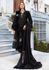 Maria B Velvet Jut Black & Gold Suit